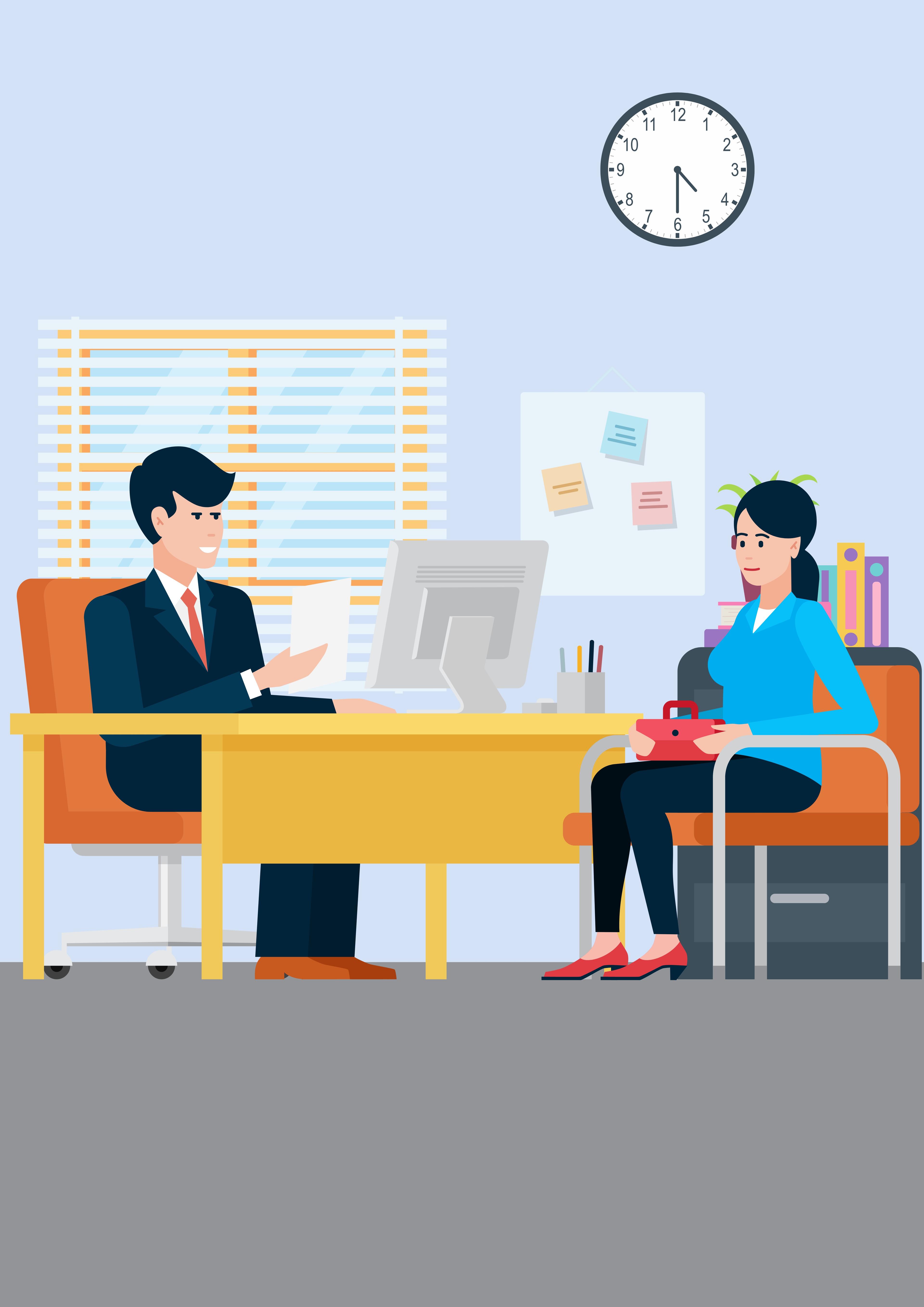 A confident person in a mock visa interview.